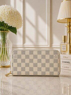 Authentic Louis Vuitton Damier Azur Zippy Wallet